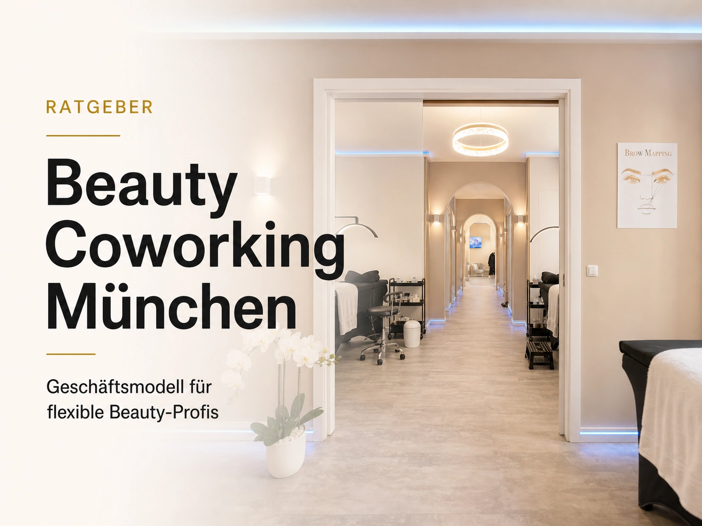 Dollea Beauty Coworking in München mit Titelbild für flexible Beauty-Profis und Blick in die Behandlungsräume