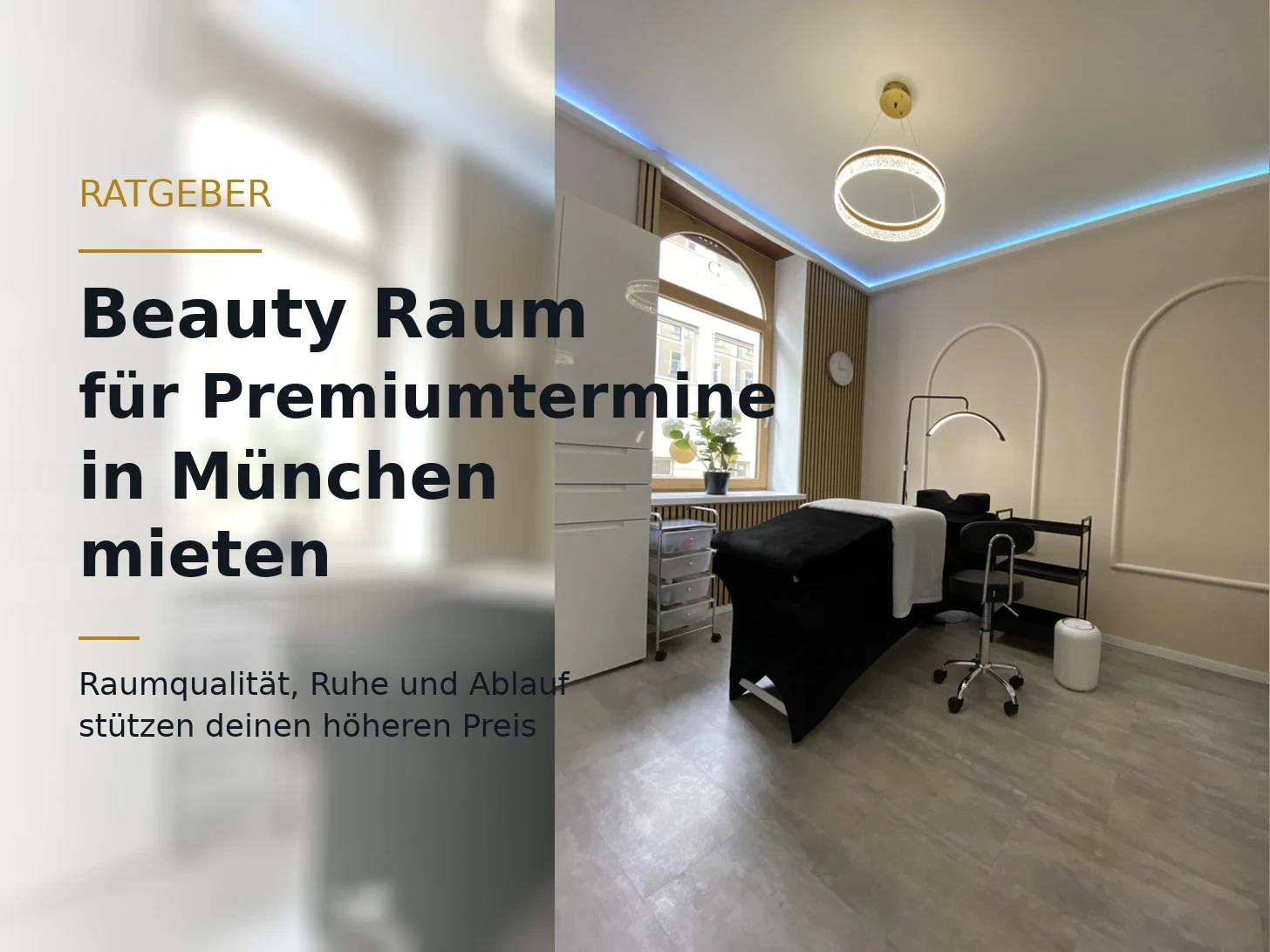 Heller Dollea Lash Lounge Raum in München mit Titel zu Beauty Räumen für Premiumtermine